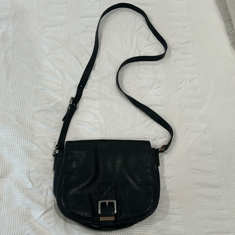 Michael Kors black leather shoulder bag